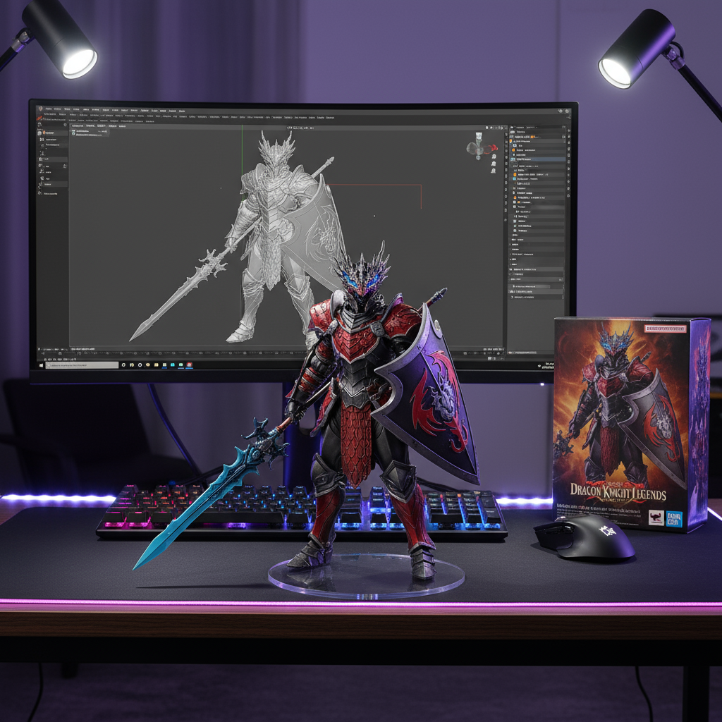 Studio Setup with 3D Modeling Process Example